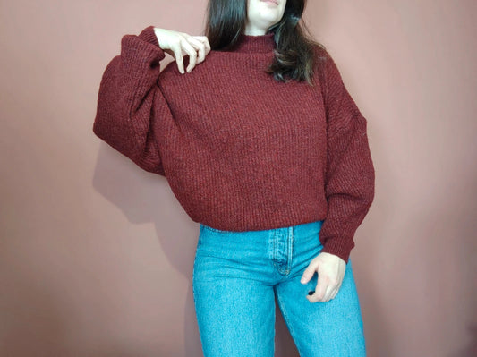 Pull mohair bordeaux taille L