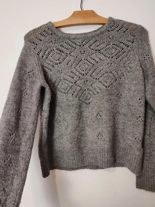 Pull gris ajouré taille S