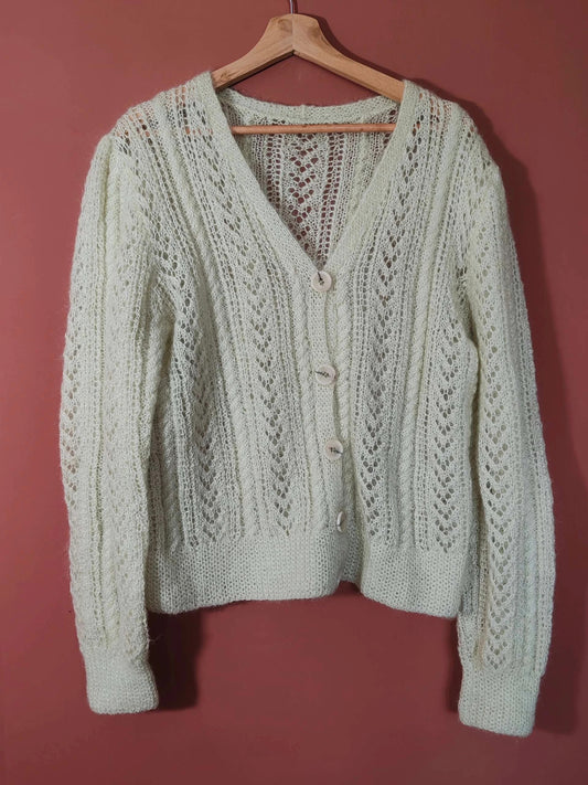 Cardigan maille vert / jaune taille M/L