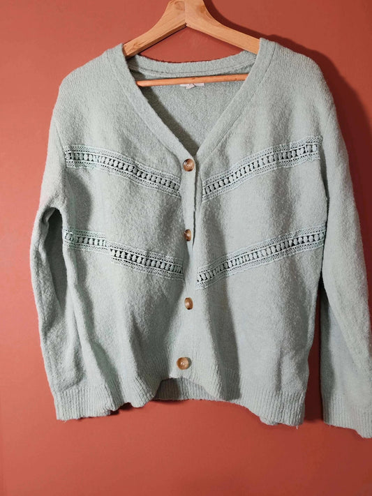 Cardigan dentelle vert d'eau taille M/L