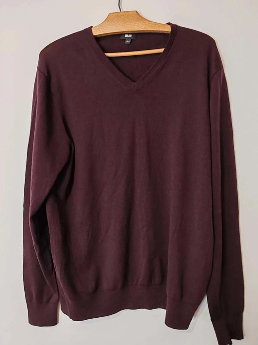 Pull laine Uniqlo aubergine