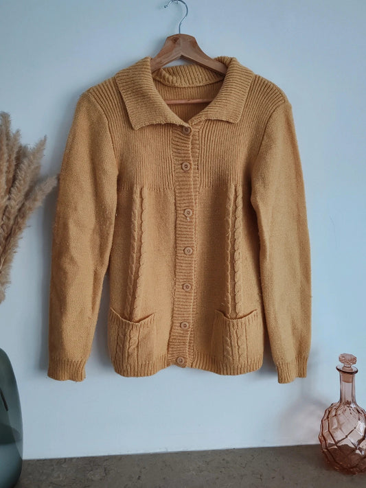 Cardigan en maille jaune taille M