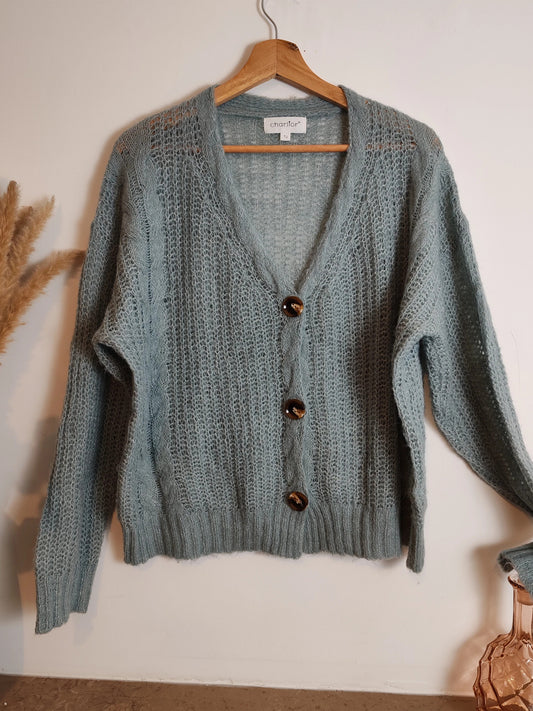 Cardigan loose bleu/gris taille L/XL