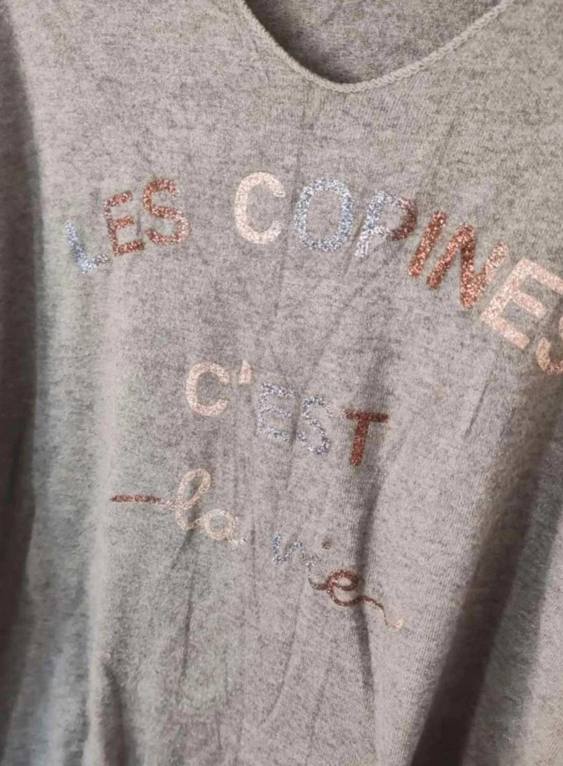 Pull les copines c'est  la vie angora