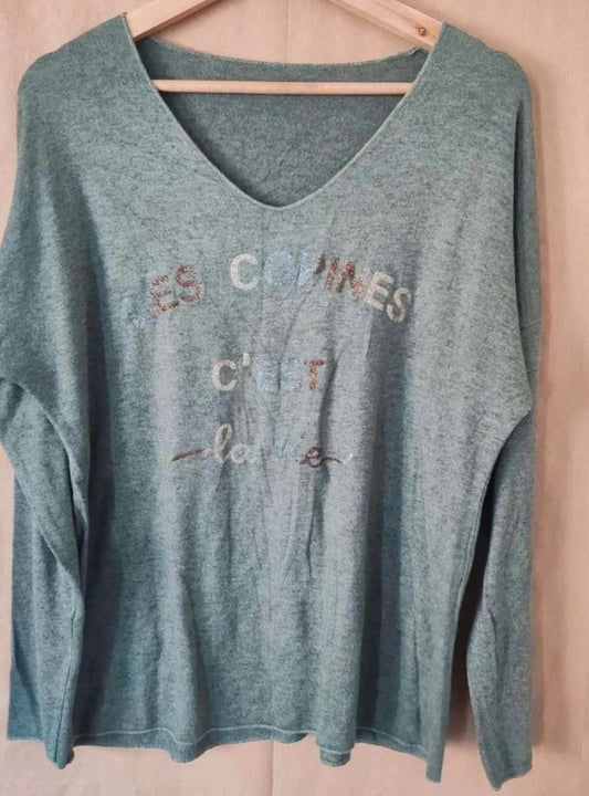 Pull les copines c'est la vie angora