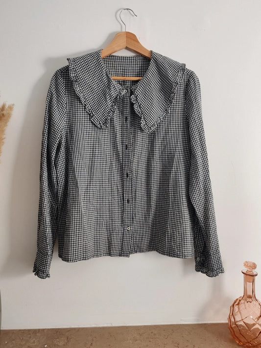 Blouse vichy col claudine taille S/M