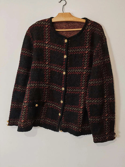 Cardigan rayé rouge et noir