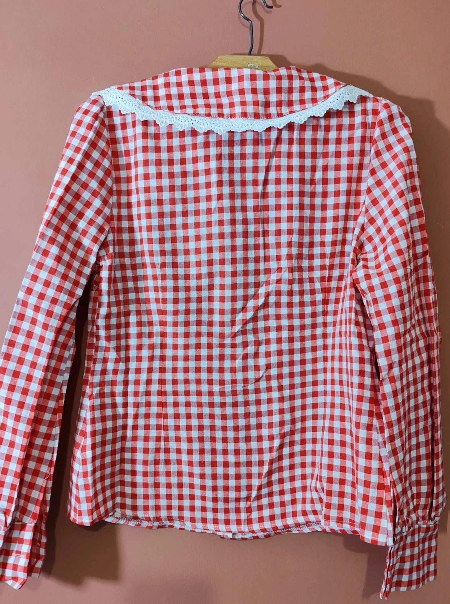 Blouse  vichy  rouge  taille  S