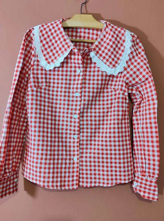 Blouse vichy rouge taille S