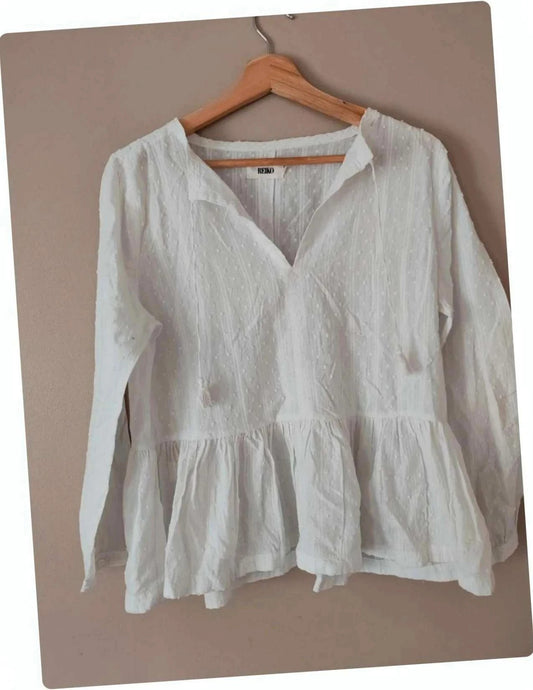 Blouse plumetis blanche
