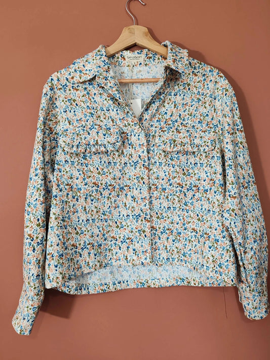 Veste fleurie velours