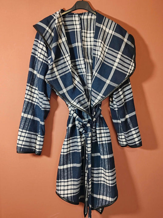 Veste longue carreaux