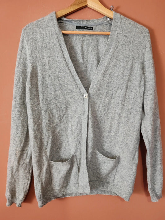 Cardigan cachemire gris taille S