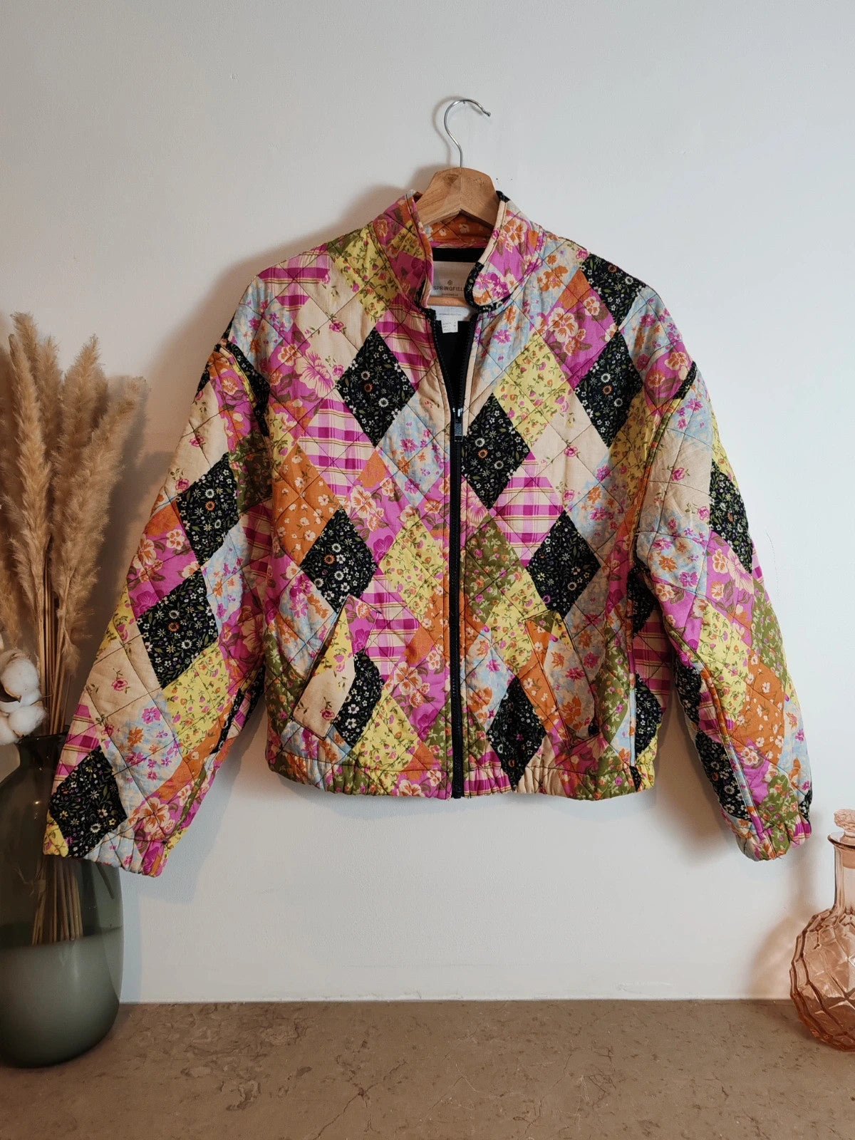 Veste bomber patchwork taille S