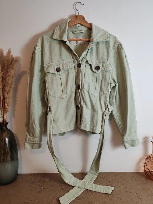 Veste jean vert d'eau taille L