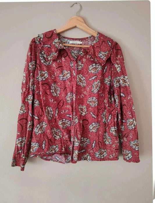 Chemise col claudine motif