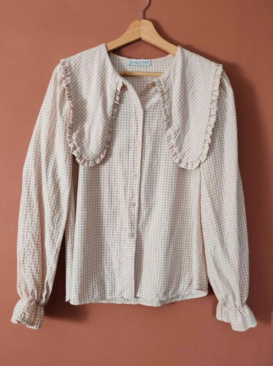 Blouse vichy col claudine
