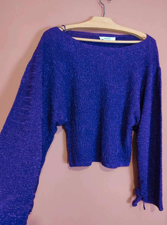 Pull violet paillettes