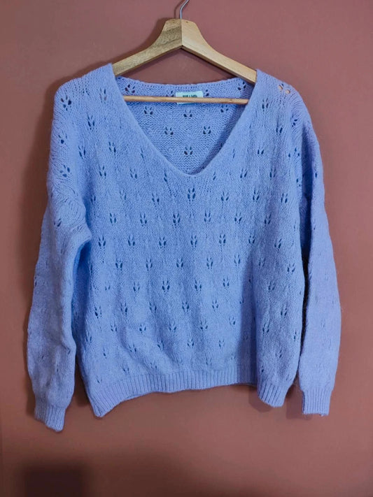 Pull kid mohair mauve taille M/L