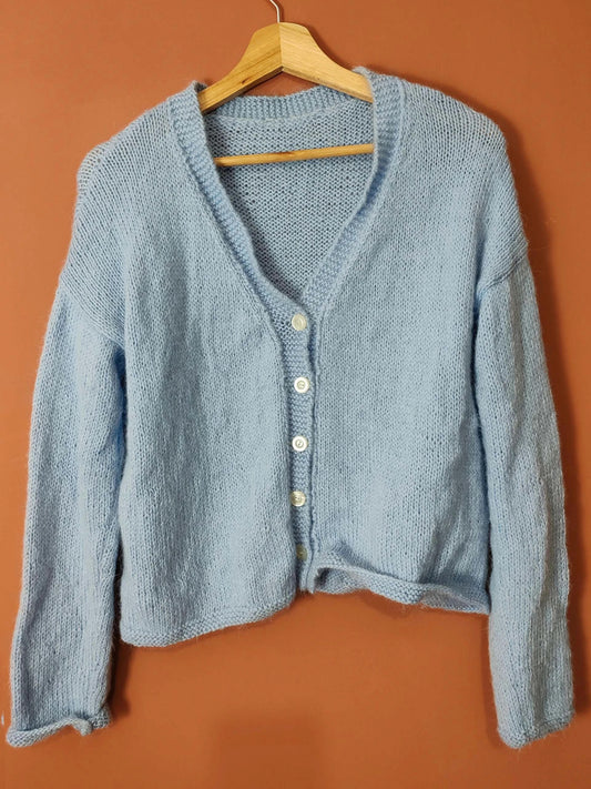 Cardigan duveteux bleu clair