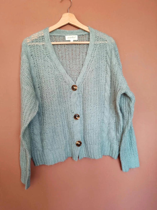 Cardigan  loose  bleu/gris taille  L/XL