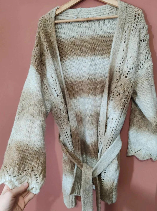 Gilet long beige taille M