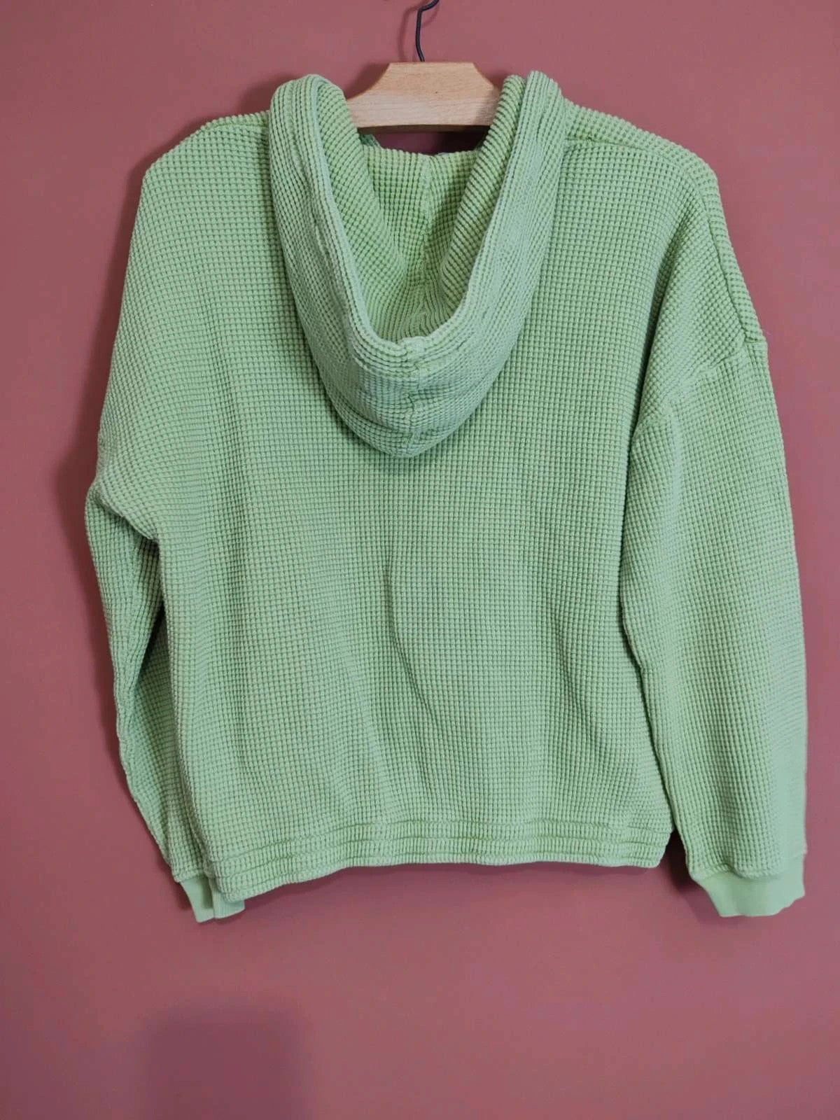 Sweat capuche  vert nid d'abeille