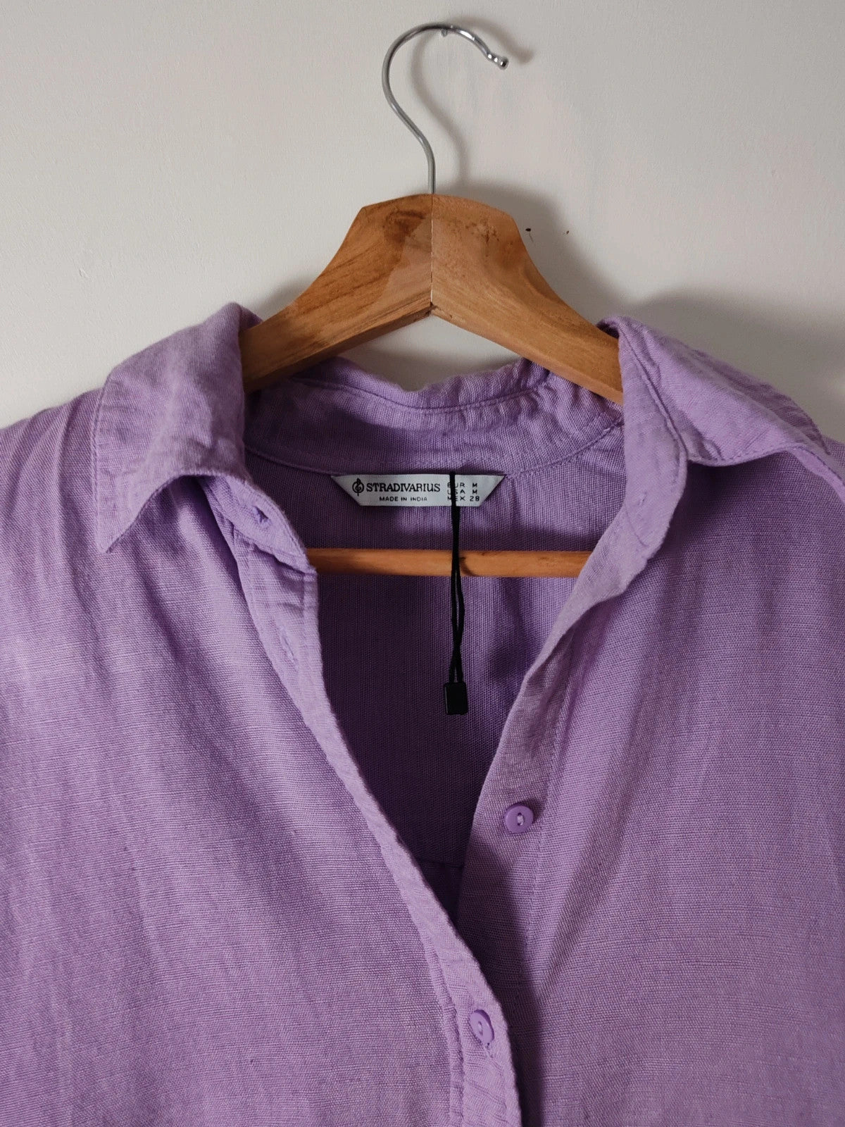 Chemise mauve coton lin taille M