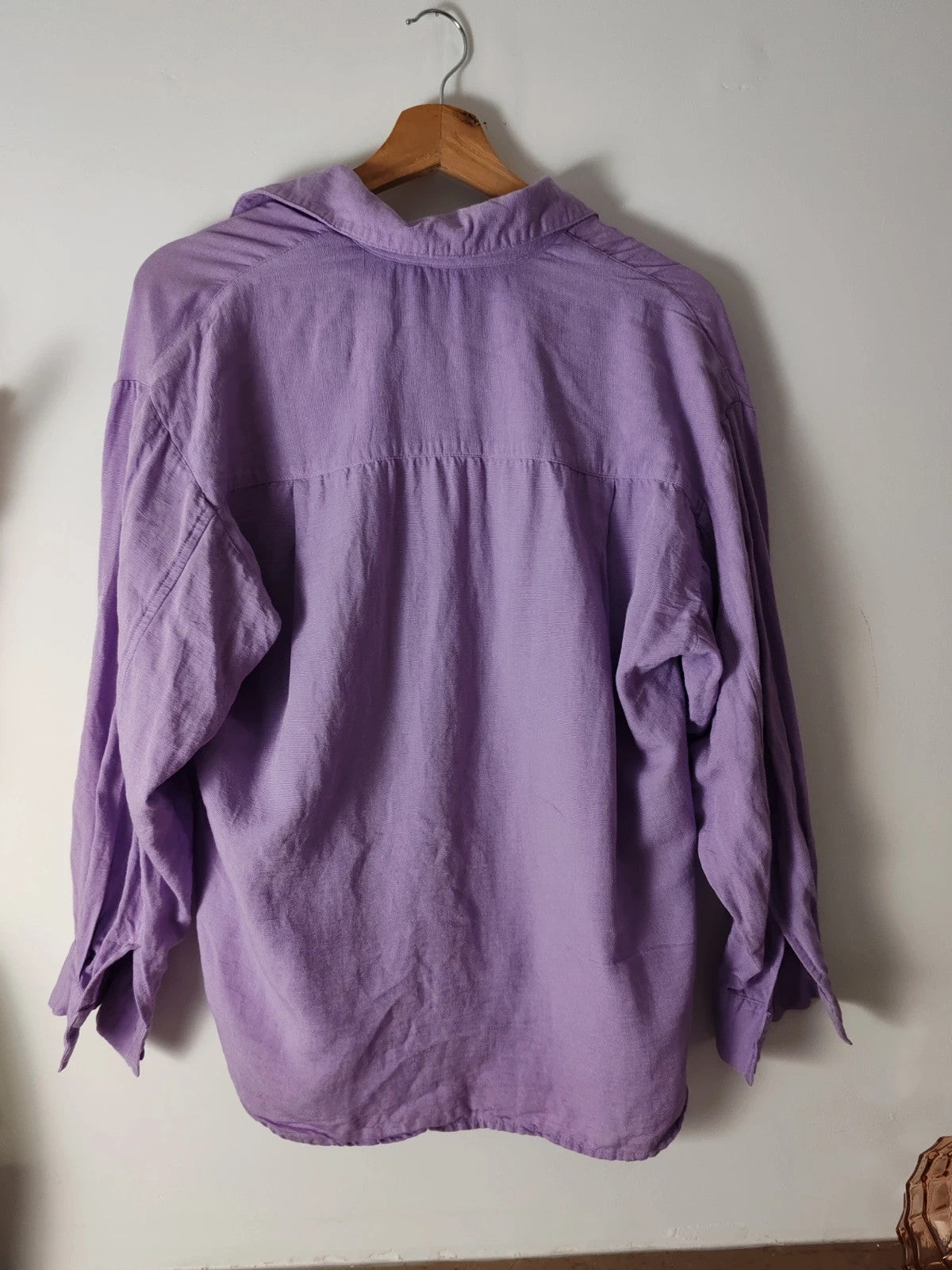 Chemise mauve coton lin taille M