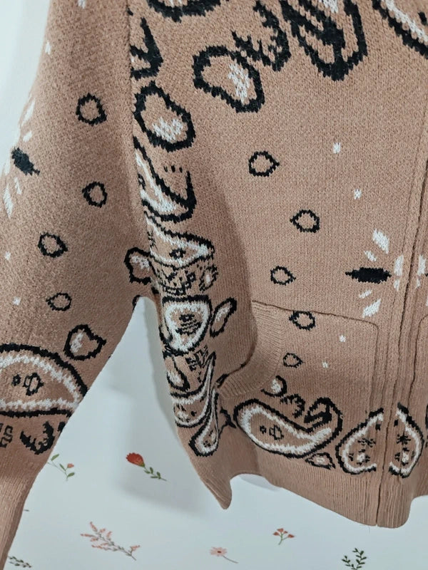 Gilet à motif bandana beige