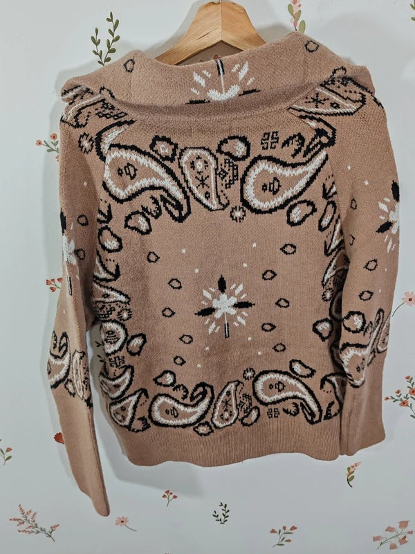 Gilet à motif bandana beige