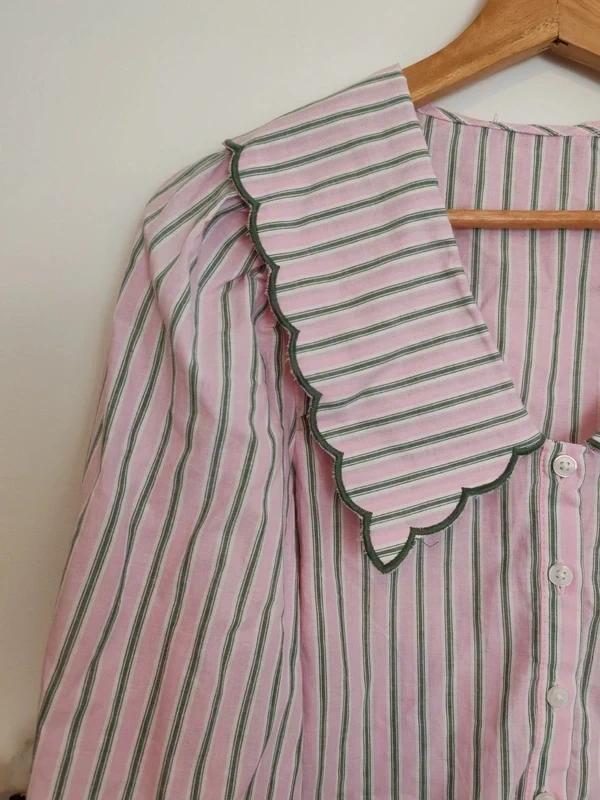 Blouse rayures rose taille L