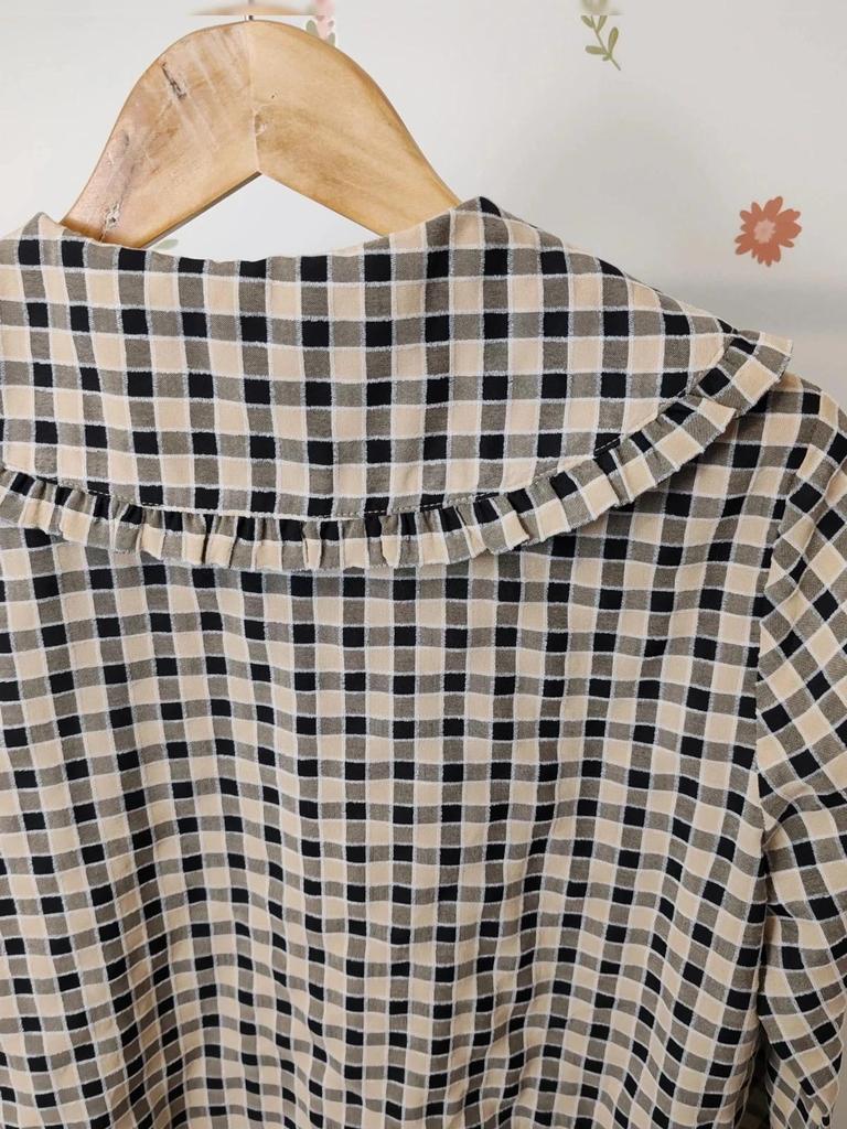 Blouse beige col claudine taille L