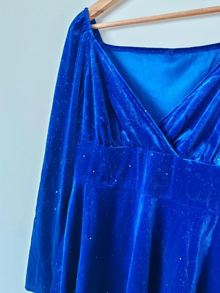 Robe velours bleu taille Xl