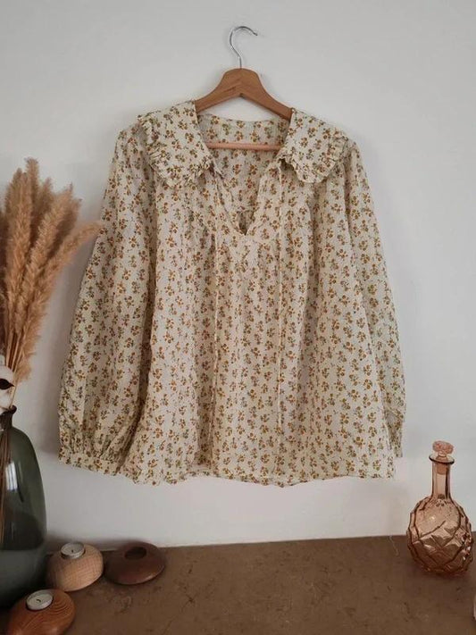 Blouse fleurie jaune taille M Mango