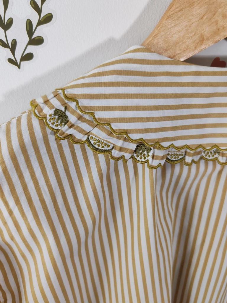Blouse rayée col claudine vintage