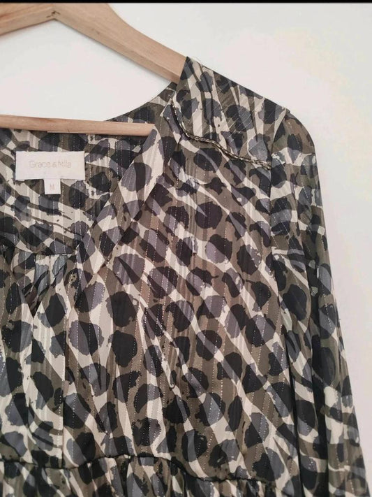 Robe motif kaki taille M