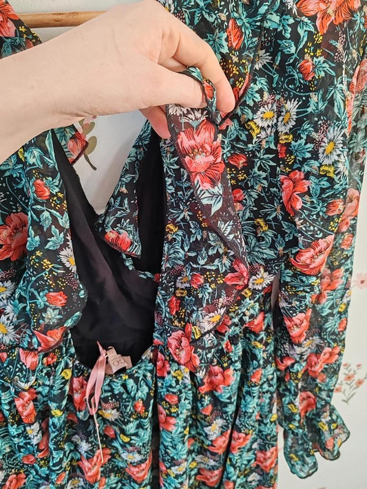 Robe fleurie dos ouvert Goa