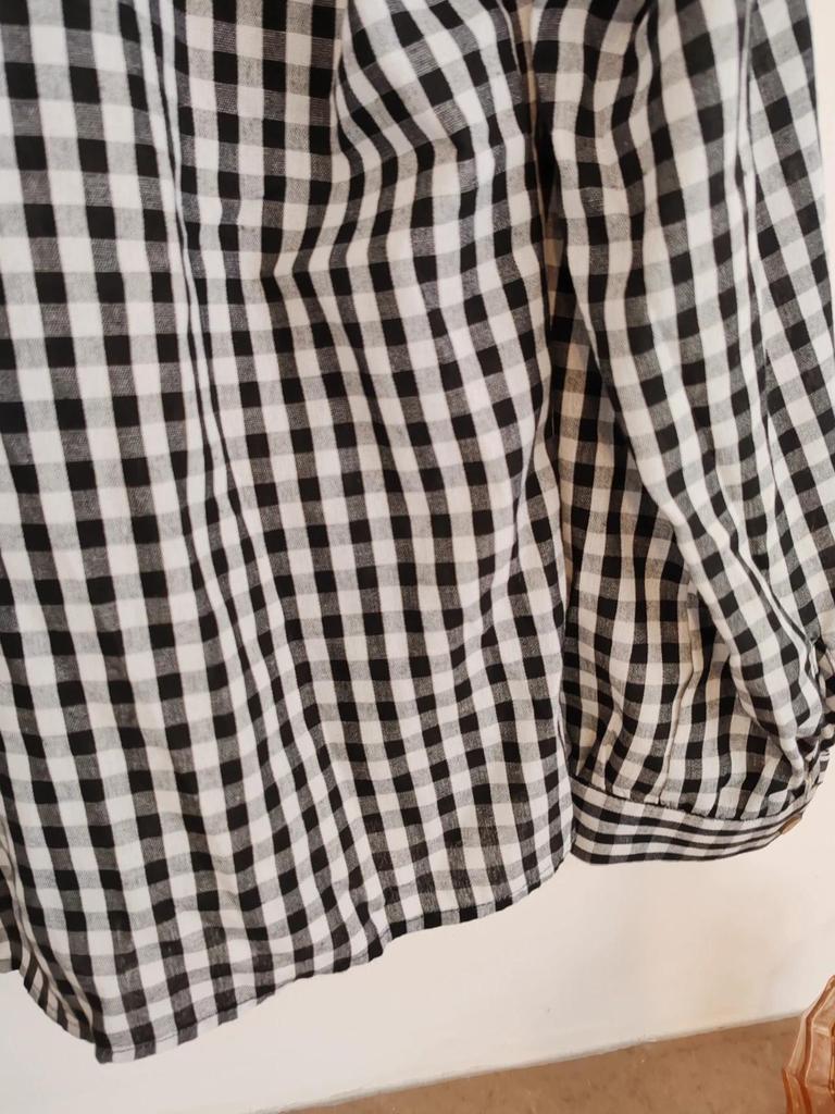 Blouse gros col vichy noir taille Xl