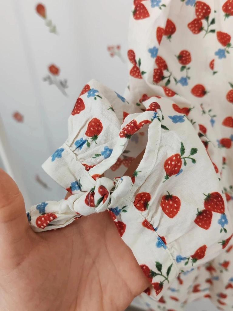 Blouse noeud fraise taille L