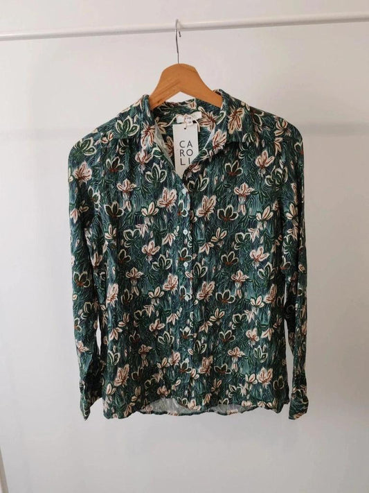 Chemisier fleurie vert taille 36 Caroll