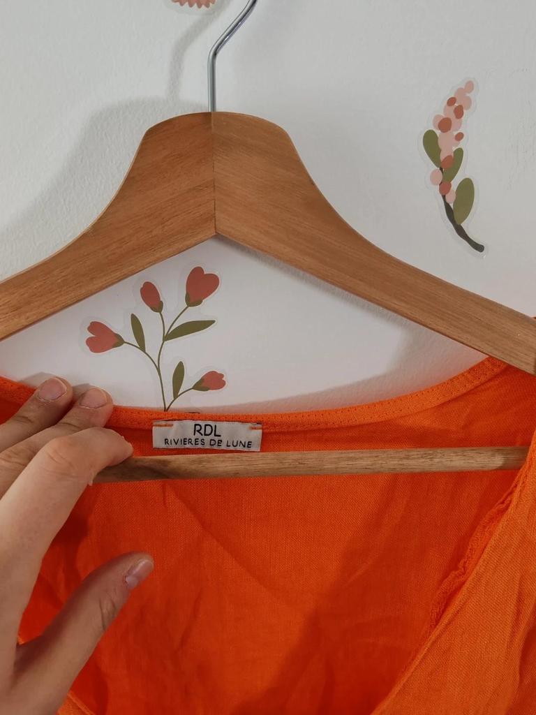 Robe en lin orange taille 40