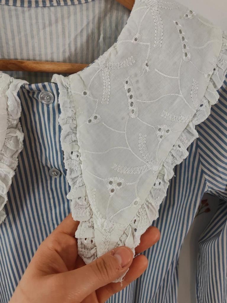 Blouse rayé col brodé taille S/m