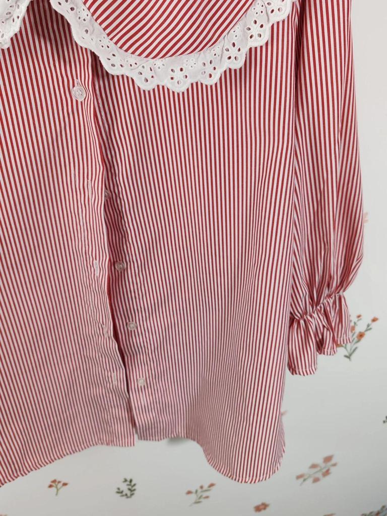 Blouse rayée rouge taille S/m