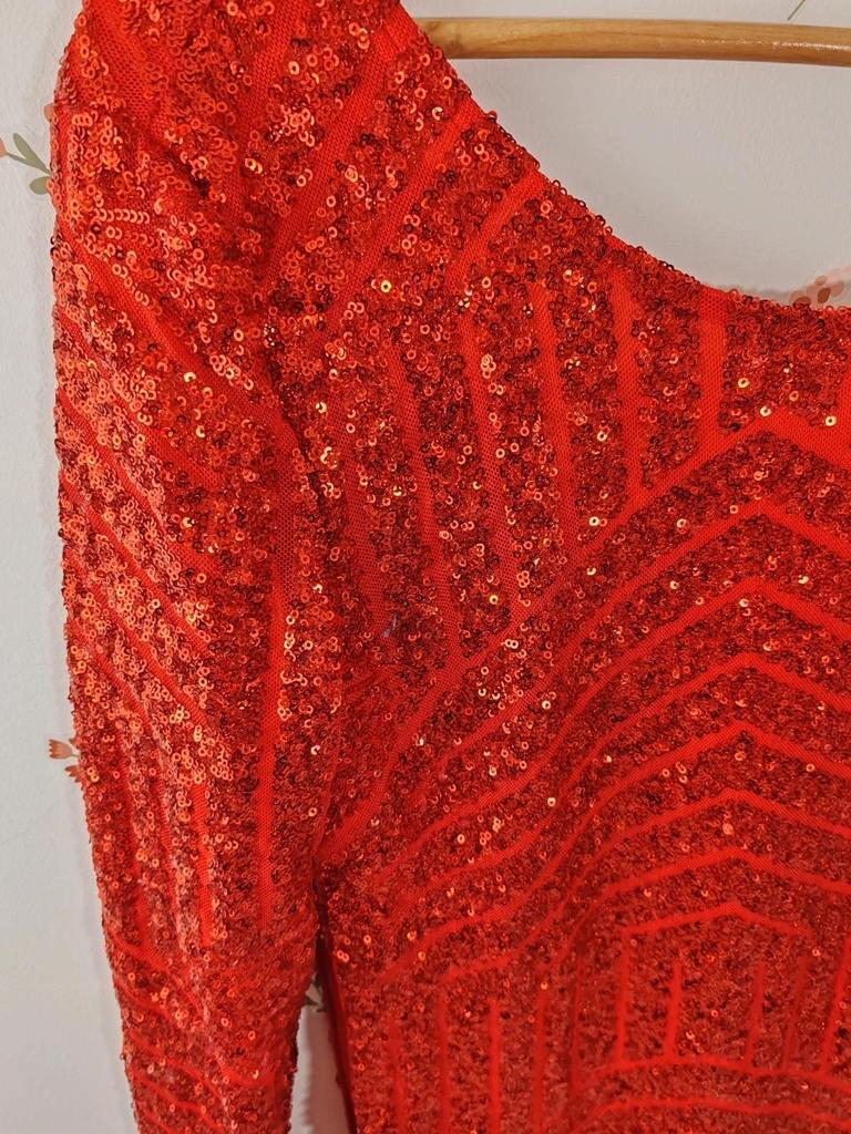 Robe de soirée seuqins rouge taille 38/40
