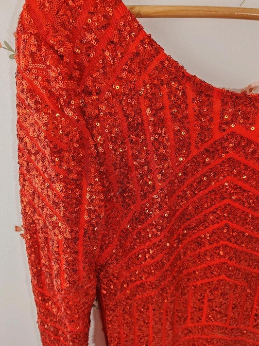 Robe de soirée seuqins rouge taille 38/40