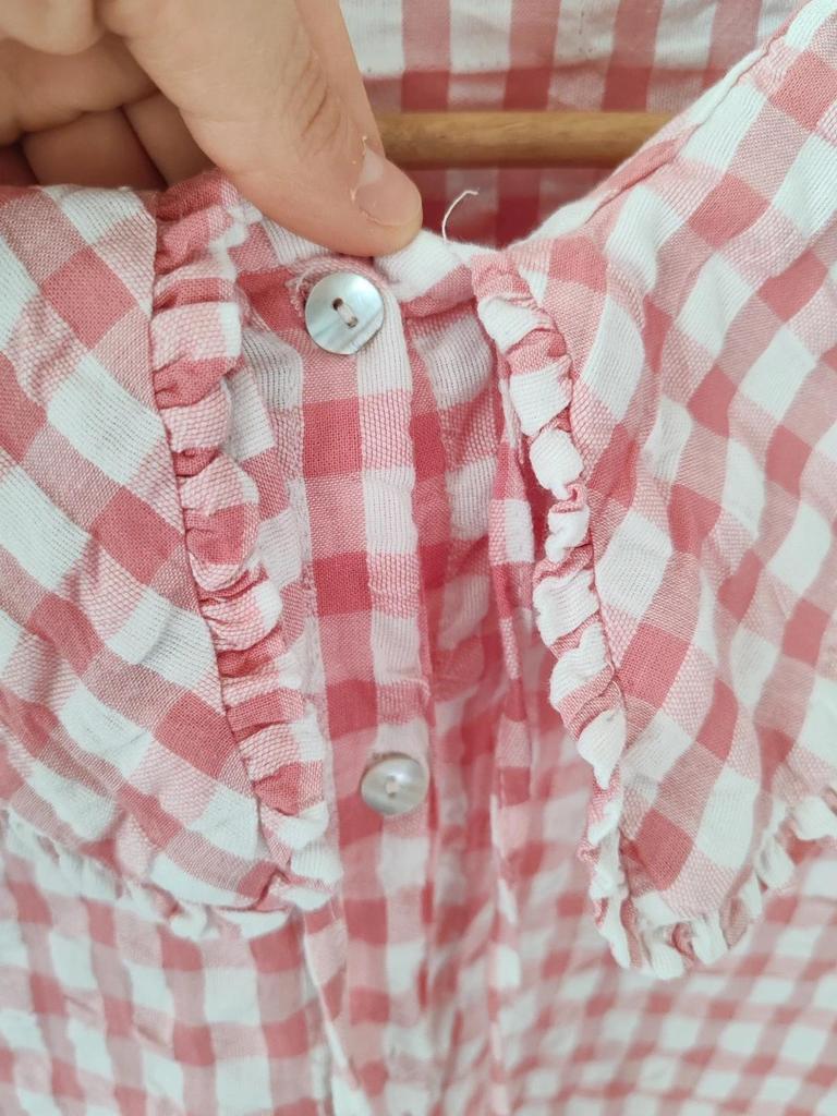 Blouse vichy rose taille M