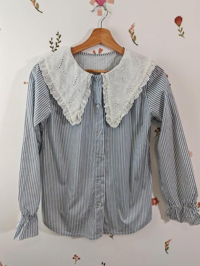 Blouse rayé col brodé taille S/m
