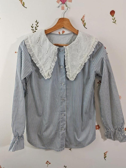 Blouse rayé col brodé taille S/m