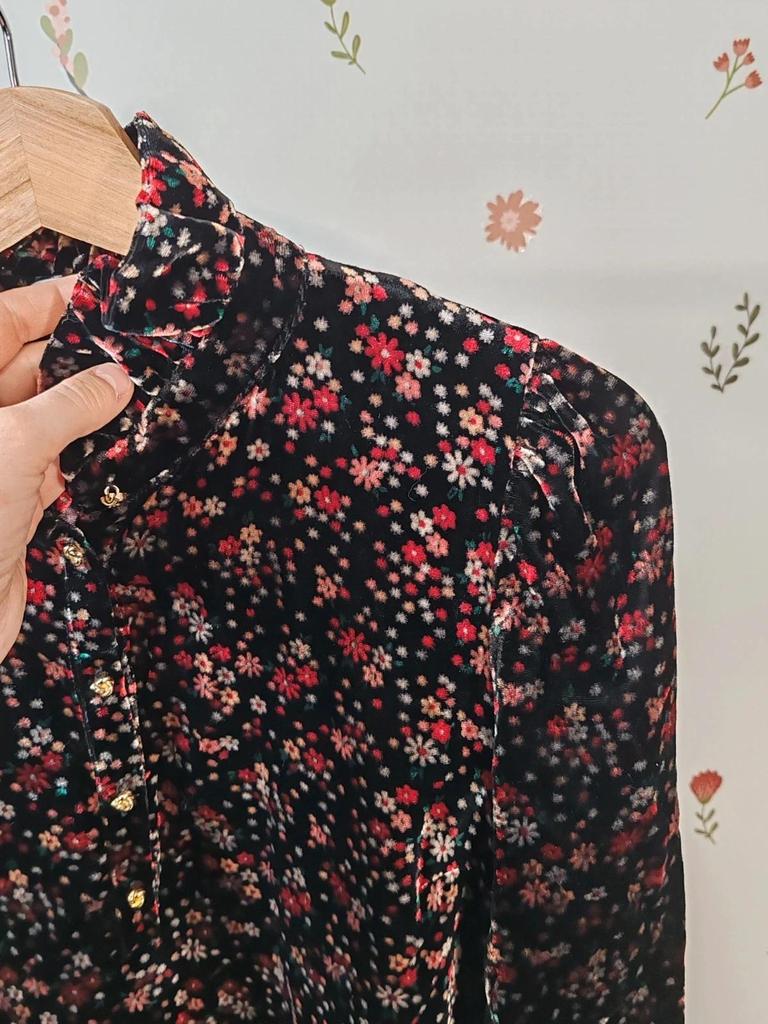 Robe velours fleurs taille 38 Claudie Pierlot